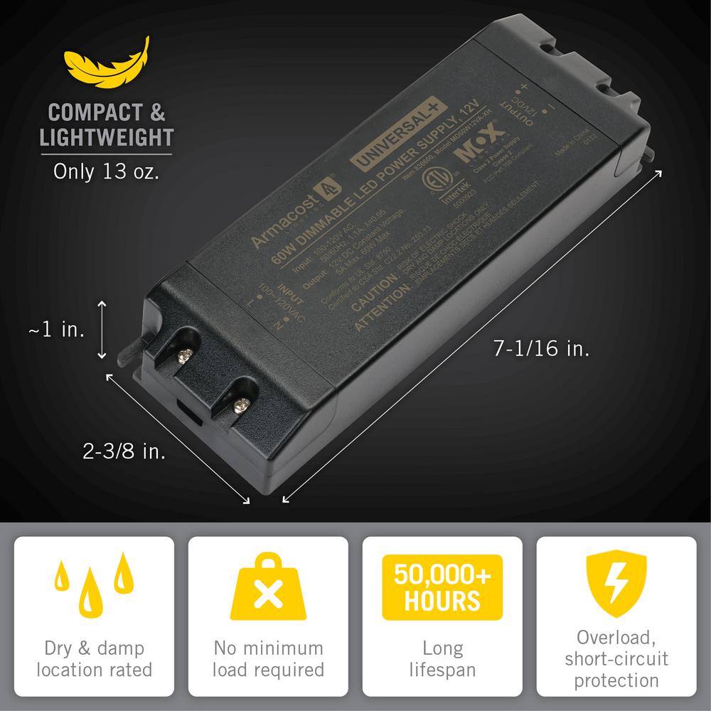 Armacost Lighting 60-Watt 12-Volt Universal Plus Dimming LED Transformer