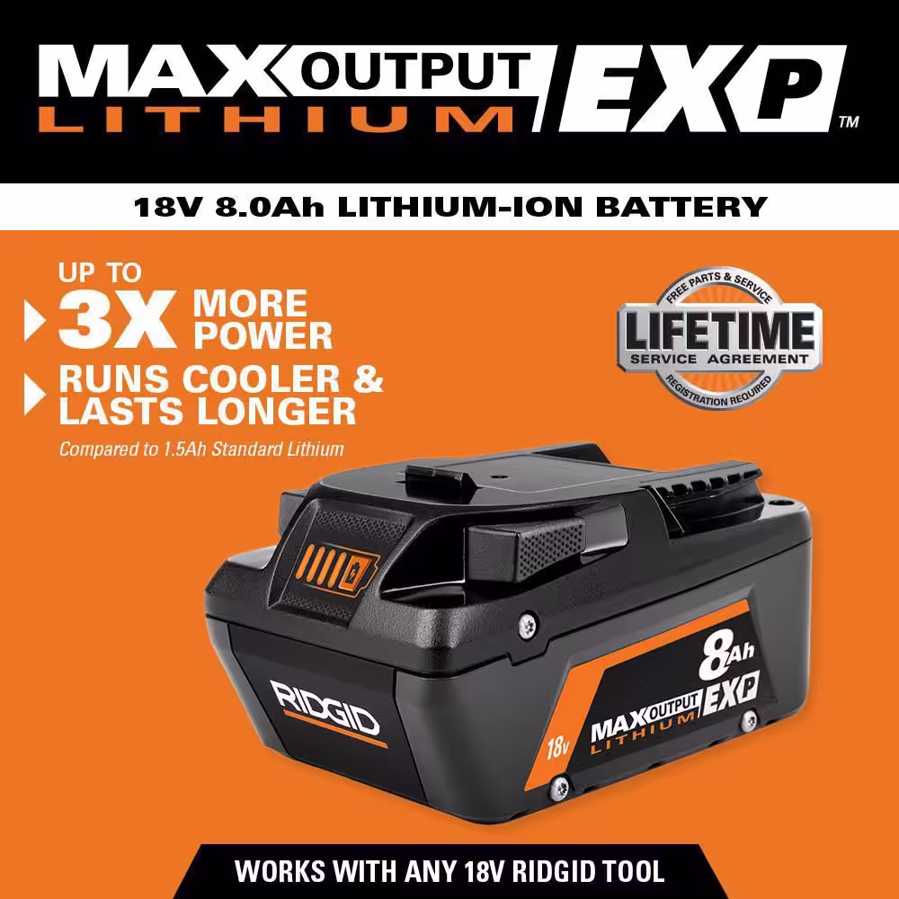 RIDGID RIDGID 18V 8.0Ah Max Output EXP Battery 2-Pack