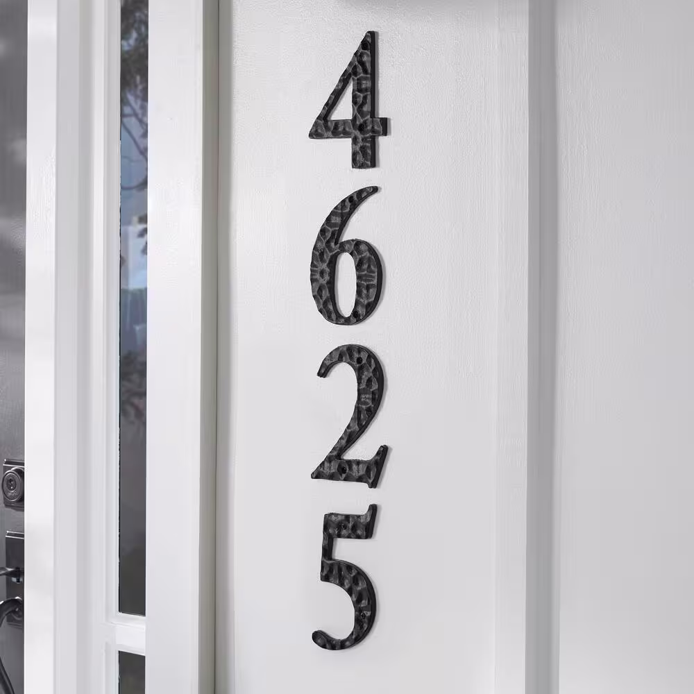 Everbilt 6 in. Black Cast Iron House Number 6