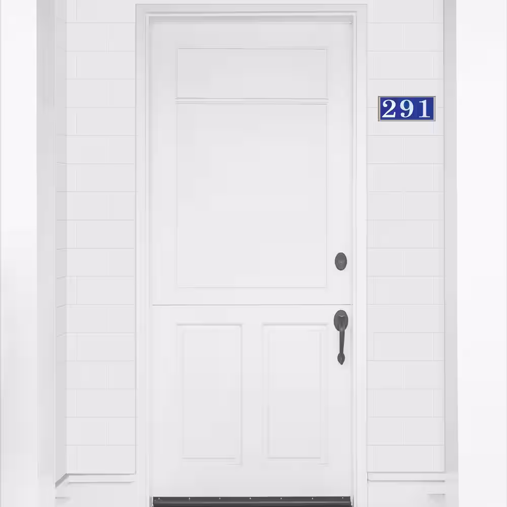 KANTU 2 in. x 2.25 in. Royal Blue Ceramic Wall Tile Address Number 1