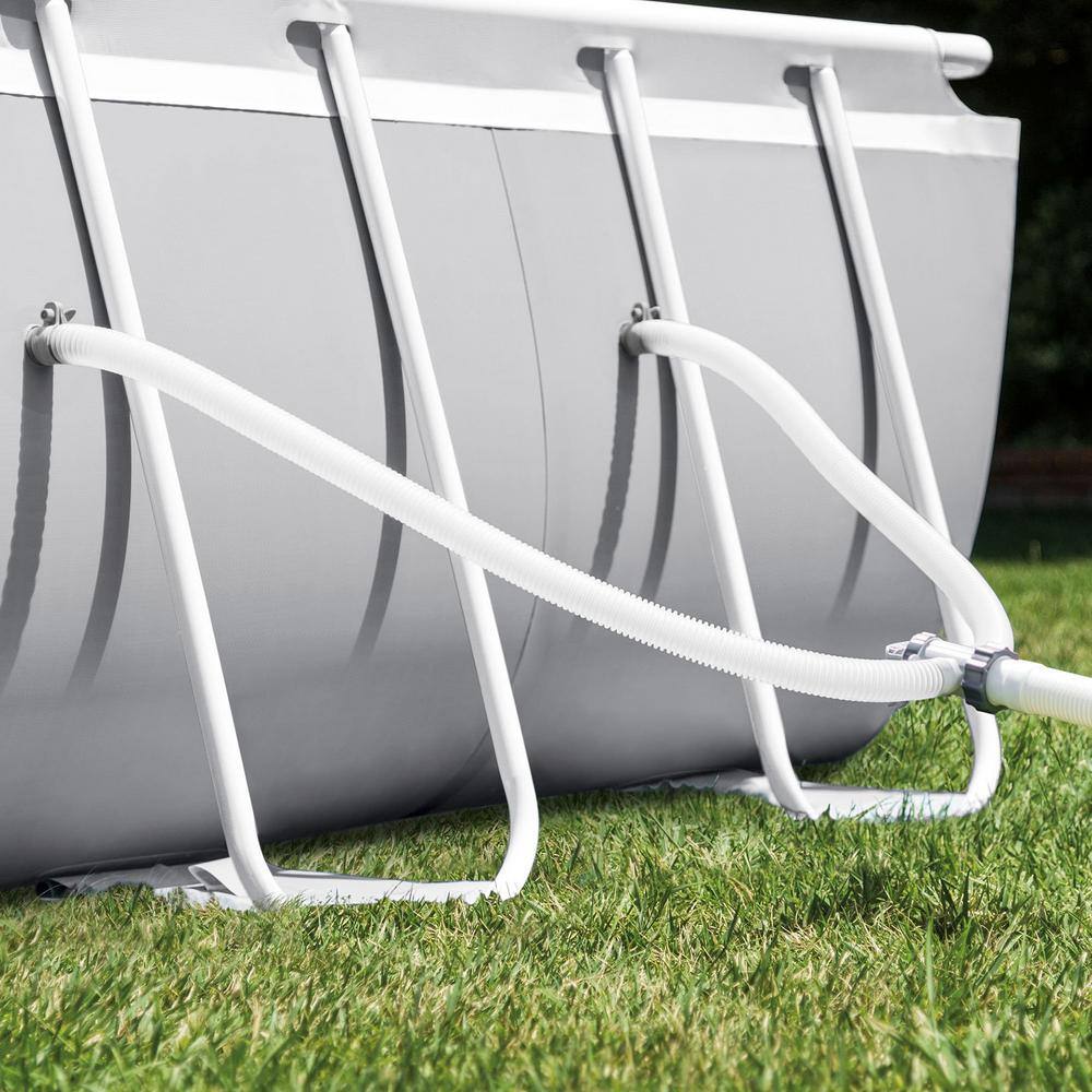 Intex Prism 20 ft. x 10 ft. Oval 48 in. D Metal Pool with Inflatable Loungers (2-Pack) and Inflatable Cooler