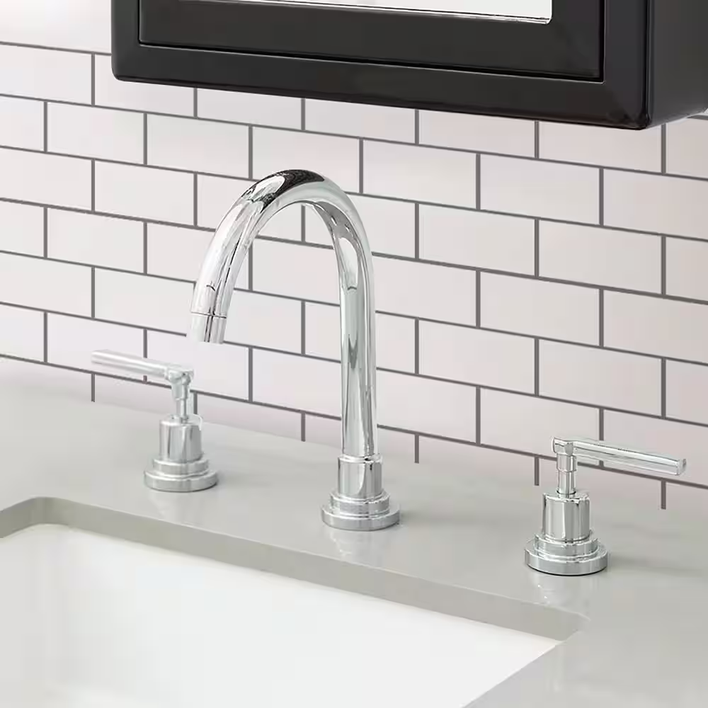 InHome Subway Tile White 10 in. x 10 in. 0.025 in. Other Resin Peel and Stick Tiles Sample (0.69 sq. ft./Pack)