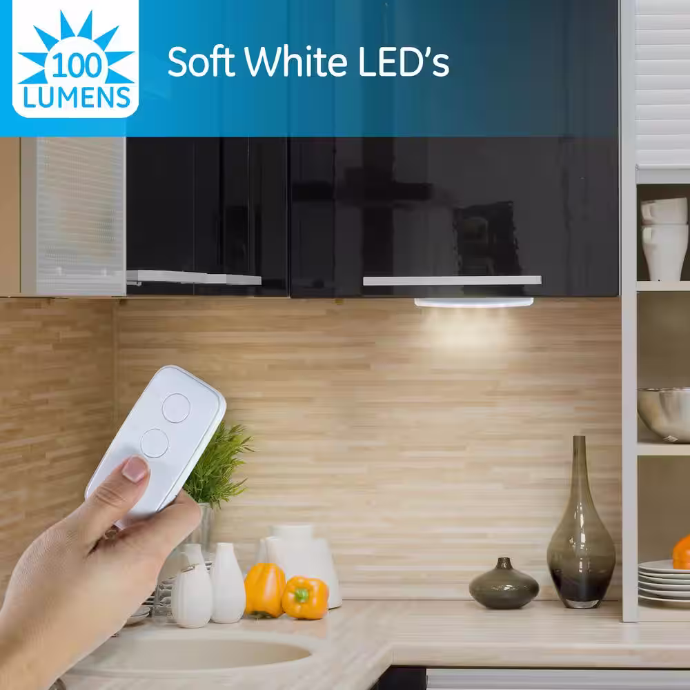 GE 12 in. Battery Operated LED Under Cabinet Light Bar with Wireless Remote Control