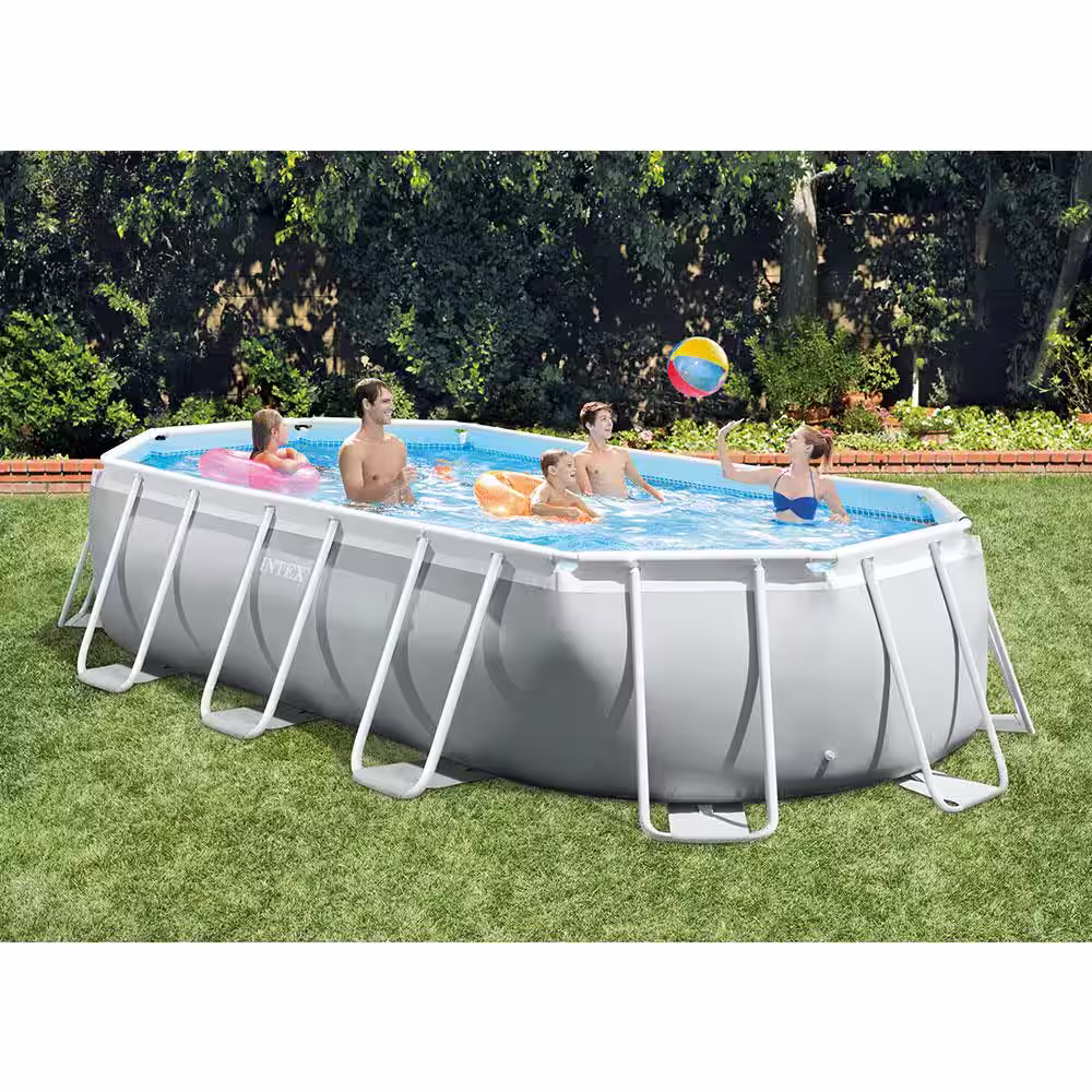 Intex 16.5 x 4 ft. Prism Frame Rectangular Above Ground Swimming Pool Pump Set