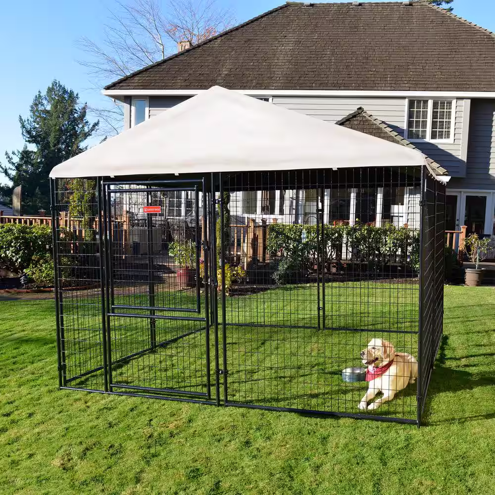 Lucky Dog STAY Series Presidential Khaki Kennel (10 ft. x 10 ft. x 6 ft.)
