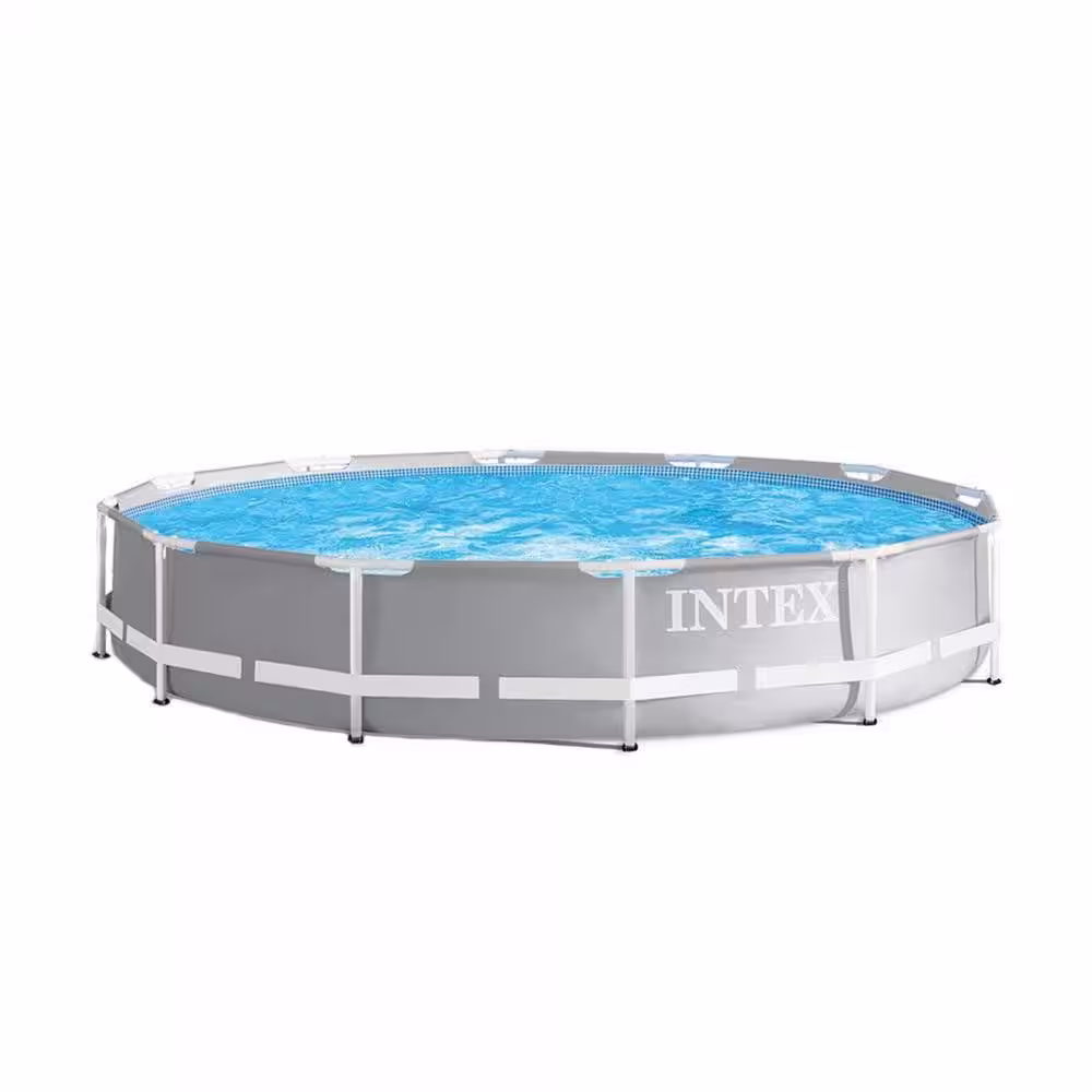 Intex 12 ft. x 30 in. Prism Frame Above Ground Round Swimming Pooland and Robot Vacuum