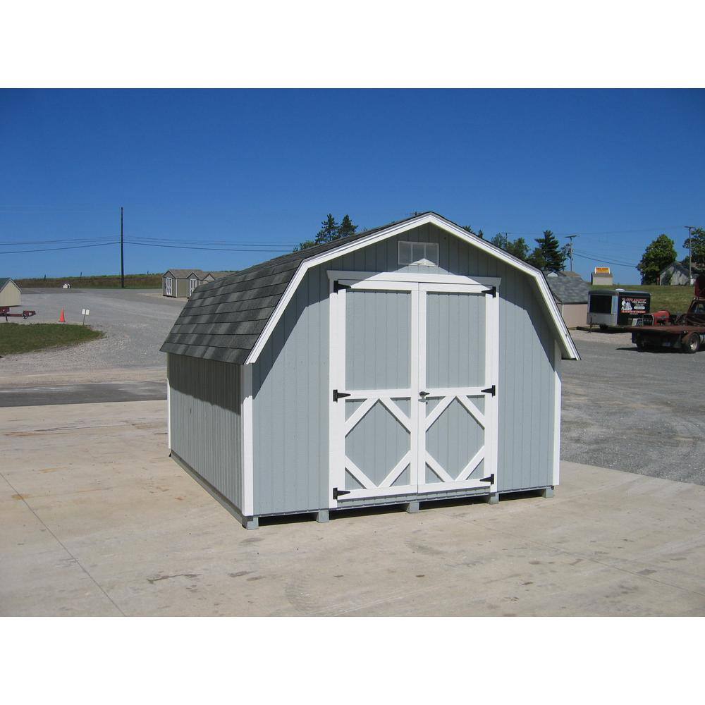 LITTLE COTTAGE CO. Classic Gambrel 8 ft. x 8 ft. Wood Storage Building DIY Kit with 4 ft. Sidewalls with Floor