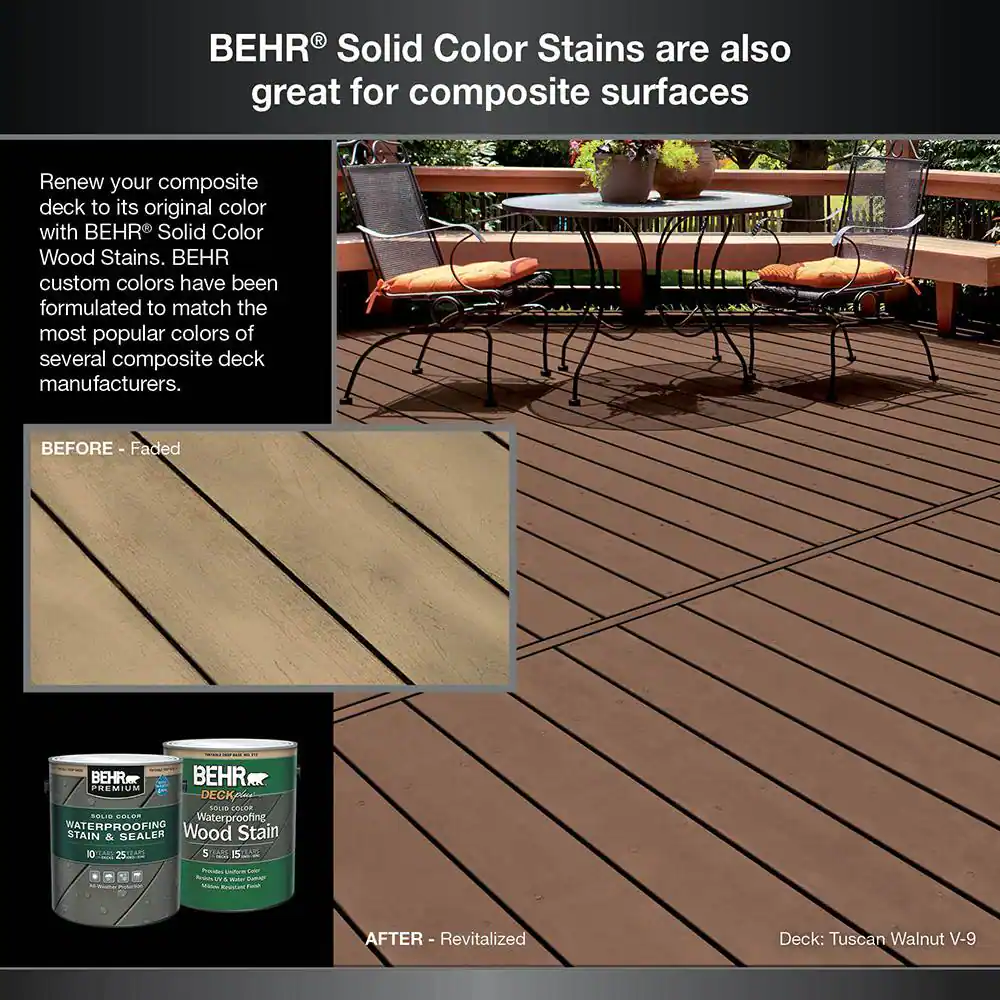 BEHR PREMIUM 1 gal. #SC-533 Cedar Naturaltone Solid Color Waterproofing Exterior Wood Stain and Sealer