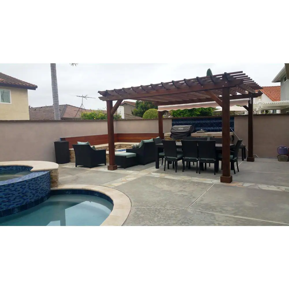 None 20 ft. x 20 ft. Mission Brown Redwood Pergola