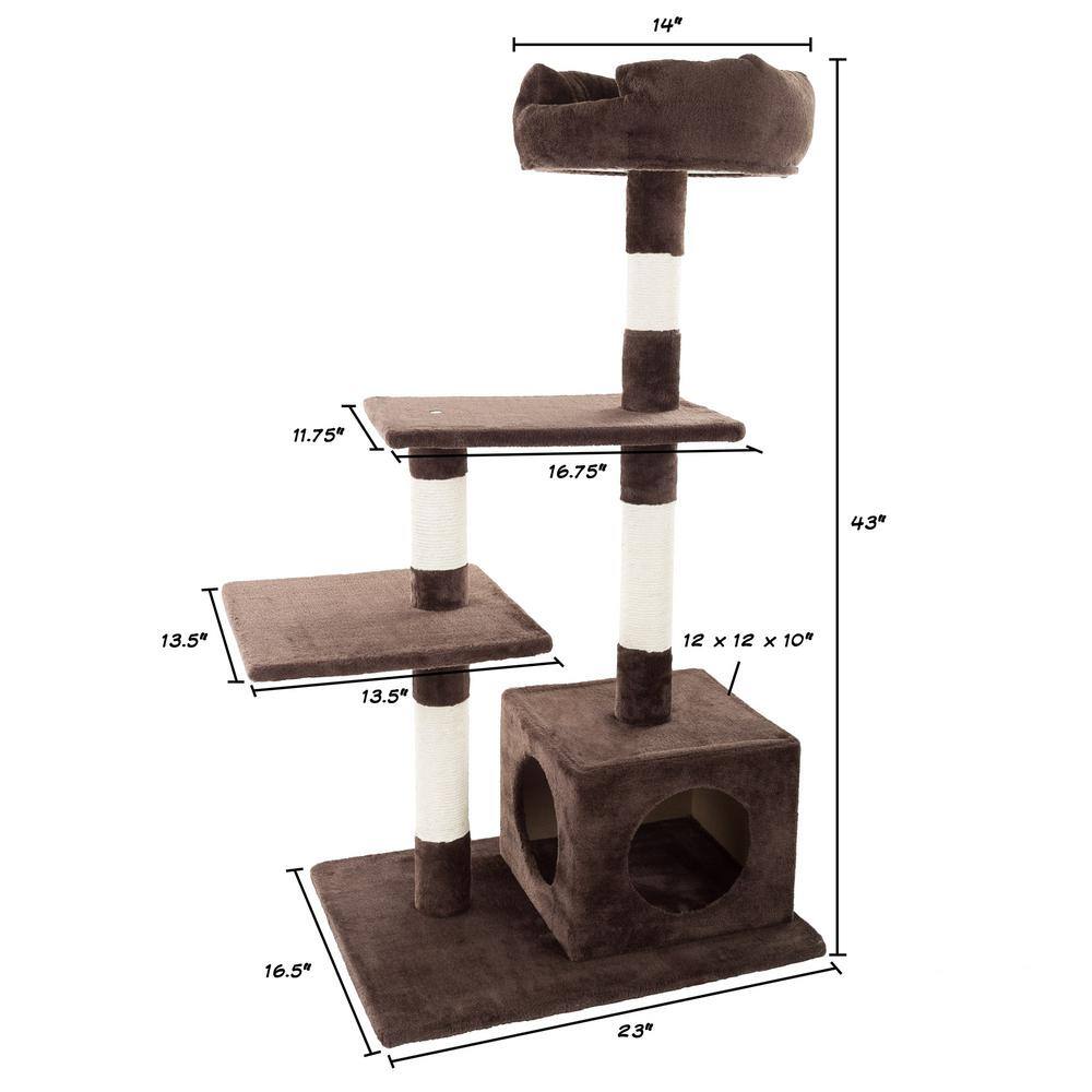 Petmaker 43 in. 4-Tier Cat Tree with Penthouse Condo