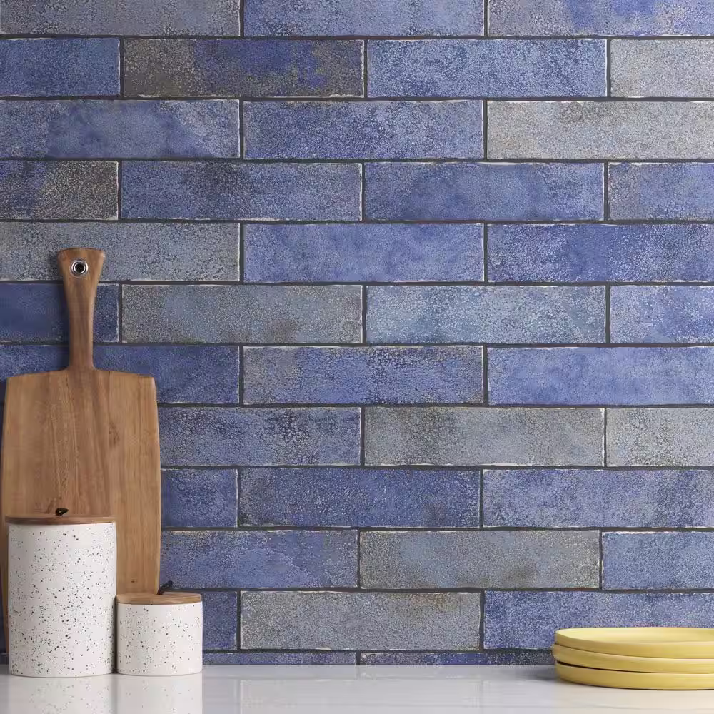 Ivy Hill Tile Mandalay Blue 2.95 in. x 11.81 in. Polished Ceramic Wall Tile (5.38 sq. ft./Case)