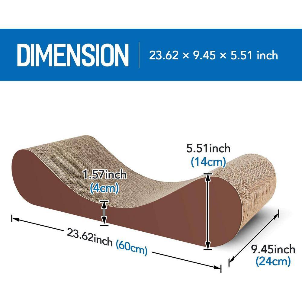 None Small Cat Scratcher Cardboard Lounge Bed Cat Scratching Post Durable Board Pads Prevents Furniture Damage in Brown