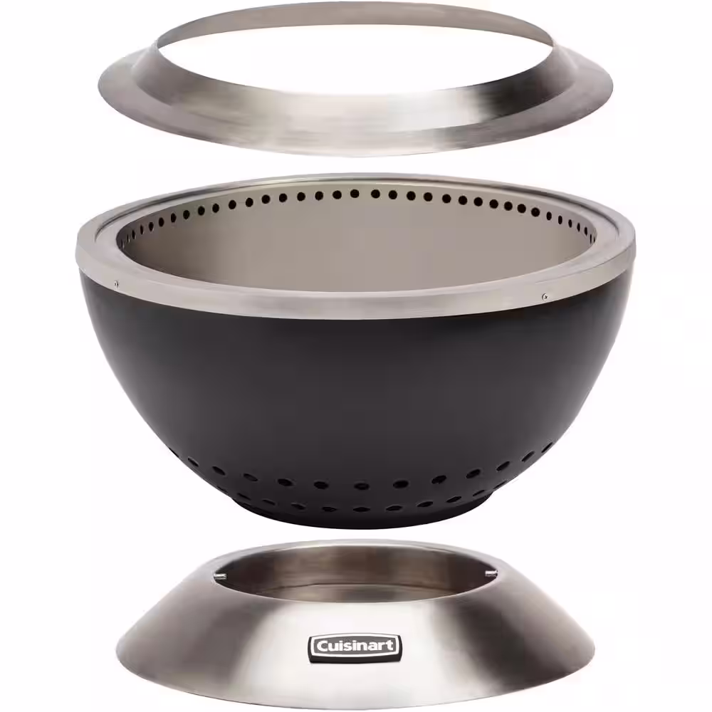 Cuisinart 25 in. x 25 in. Wood Burning Black Steel Bowl Cleanburn Fire Pit