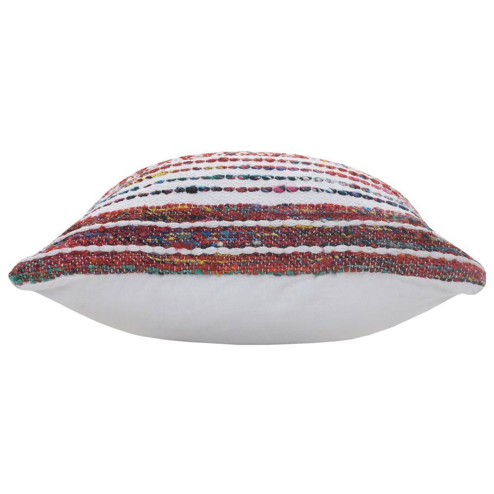 LR Home Lucia Colorful Multi-color / White Geometric Soft Poly-fill 20 in. x 20 in. Throw Pillow