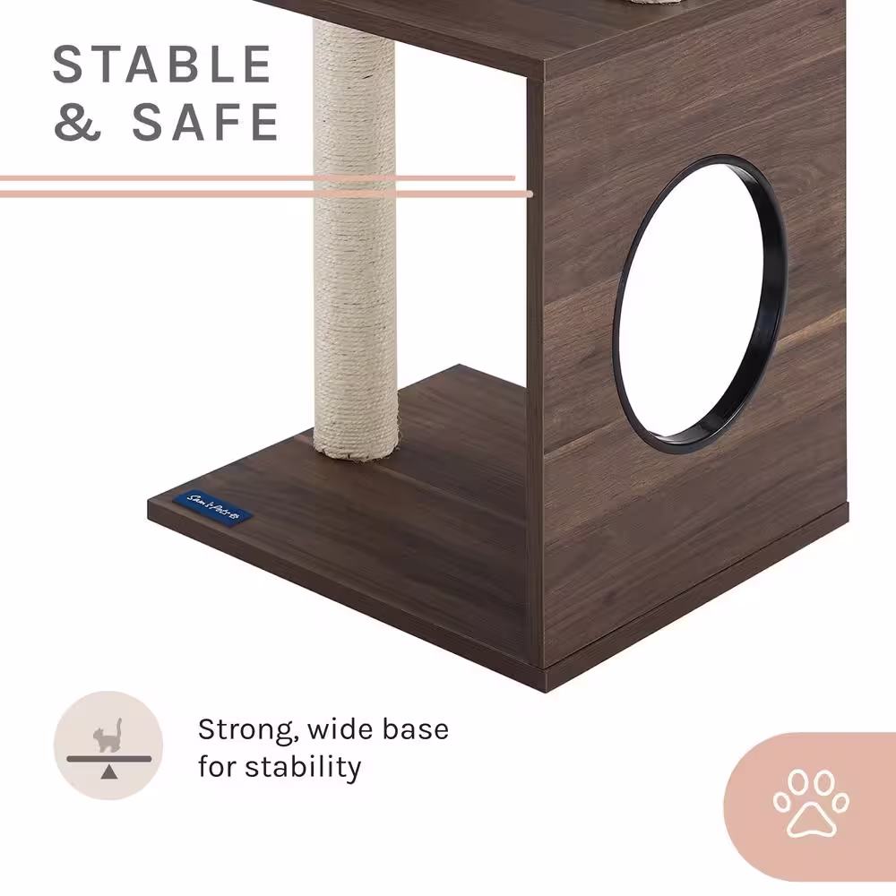 Sam's Pets Sheree 34 in. Dark Brown Cat Tree