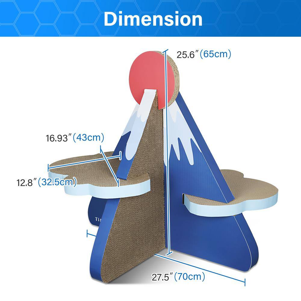 None Cat Scratcher Post Board, Mount Fuji Shape Cat Scratching Lounge Bed