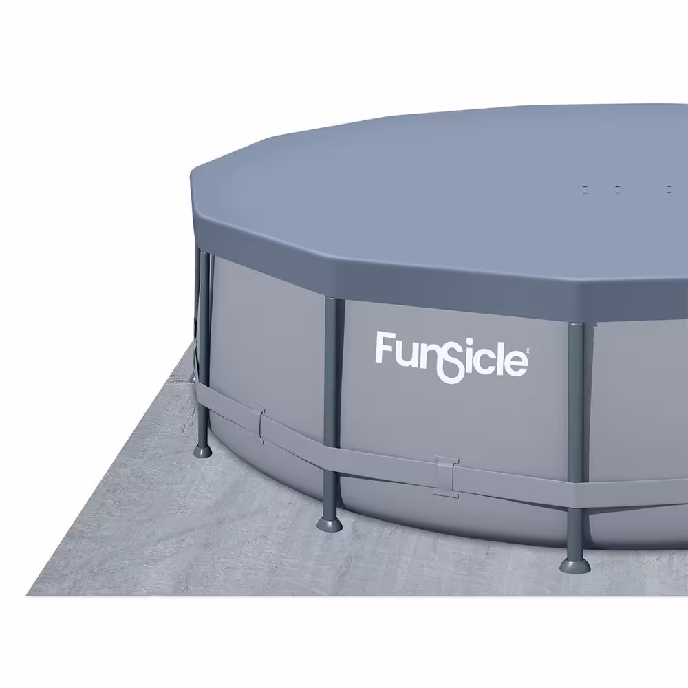 None Oasis 14 ft. Round 42 in. Deep Metal Frame Round Above Ground Pool with Pump