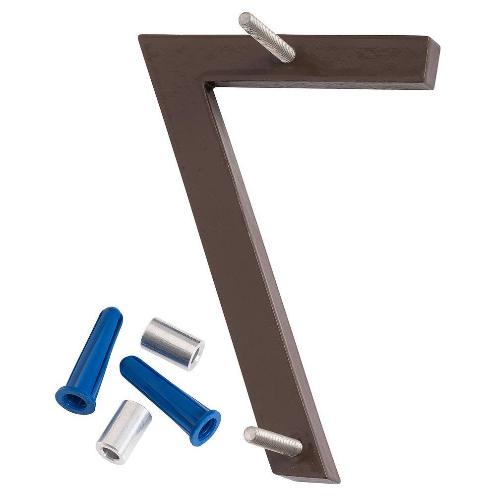 Montague Metal Products 4 in. Roman Bronze Aluminum Floating or Flat Modern House Number 7