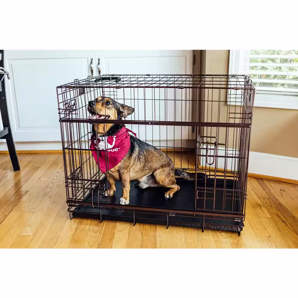 Lucky Dog â¯Dwell Series 30 in. Crate with Sliding Door - Bronze Finish
