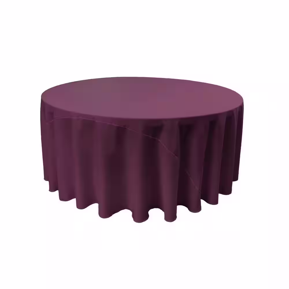 LA Linen 120 in. Polyester Poplin Round Tablecloth