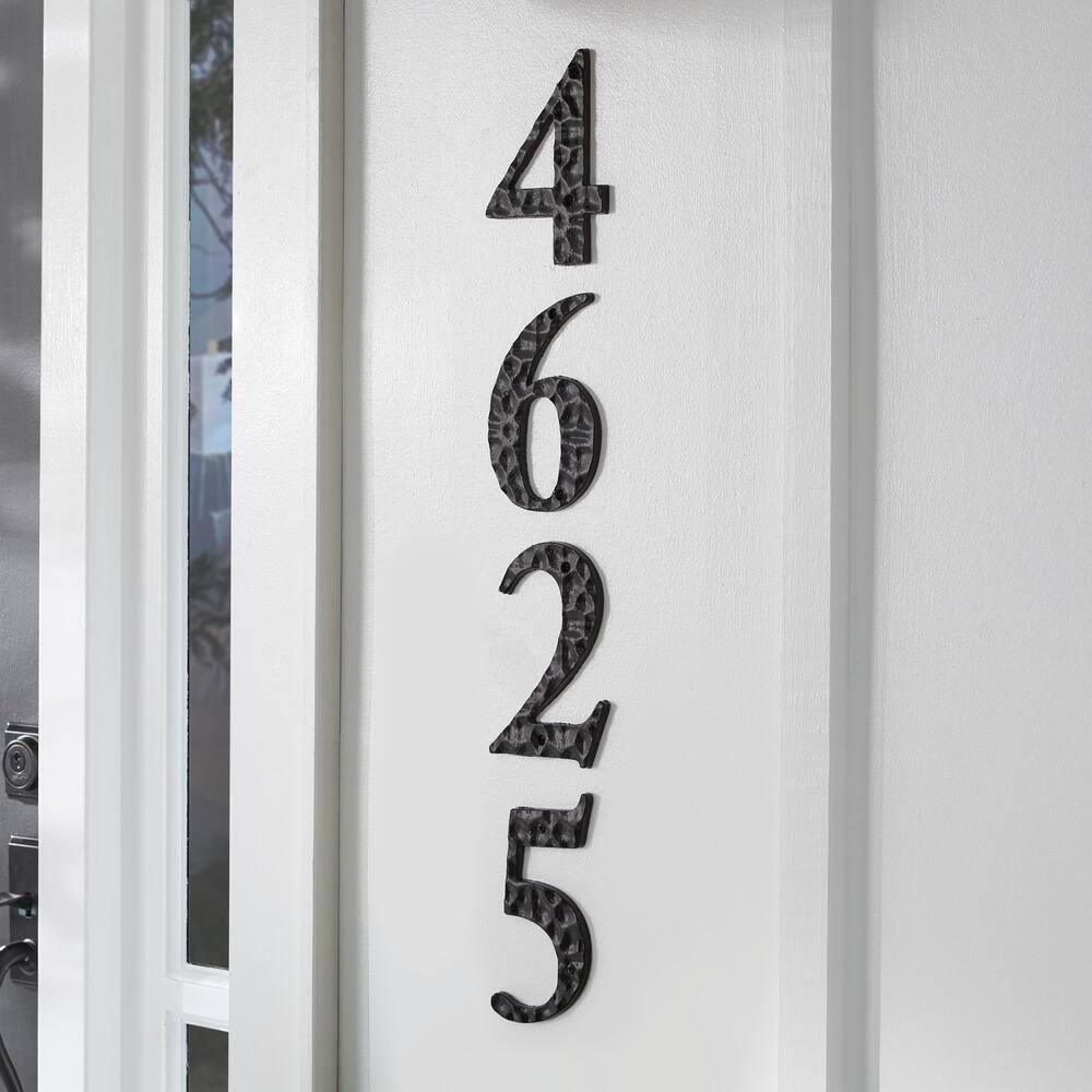 Everbilt 6 in. Black Cast Iron House Number 4