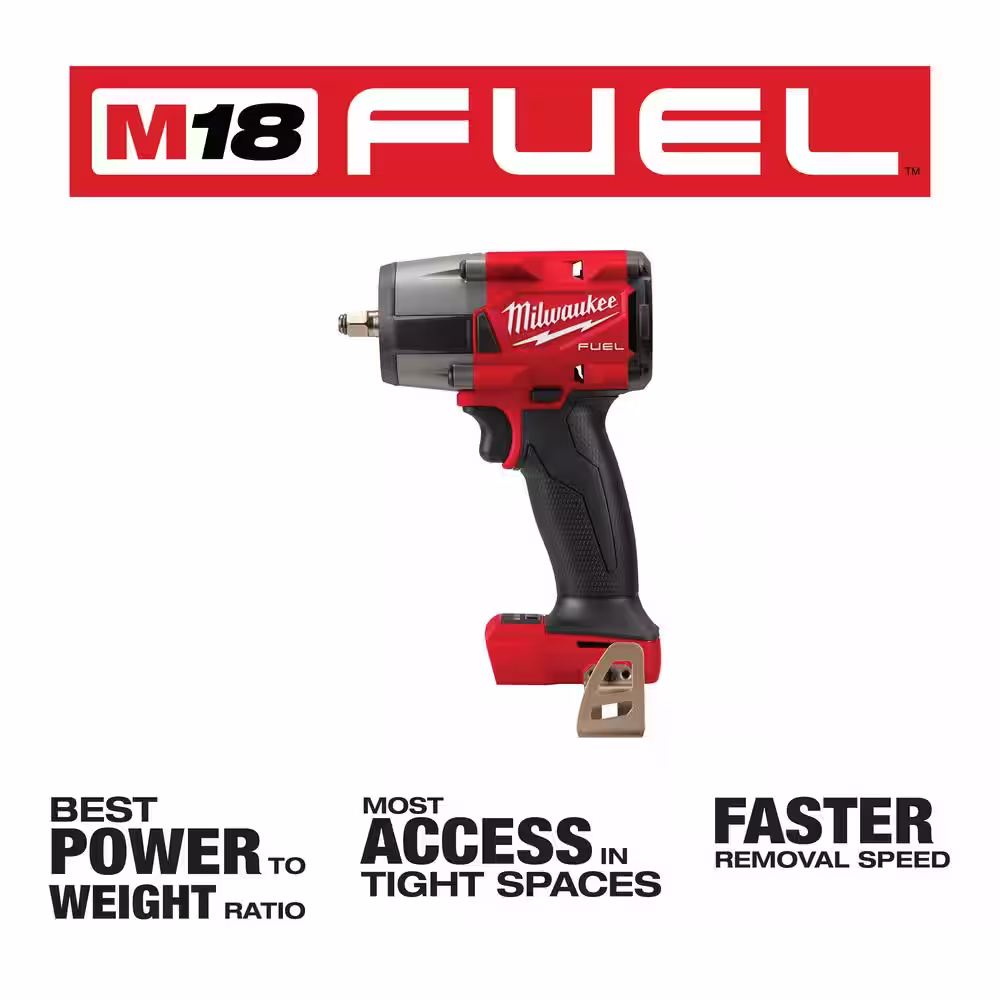 Milwaukee M18 FUEL GEN-2 18V Lithium-Ion Mid Torque Brushless Cordless 3/8 in. and 1/2 in Impact Wrench (2-Tool)