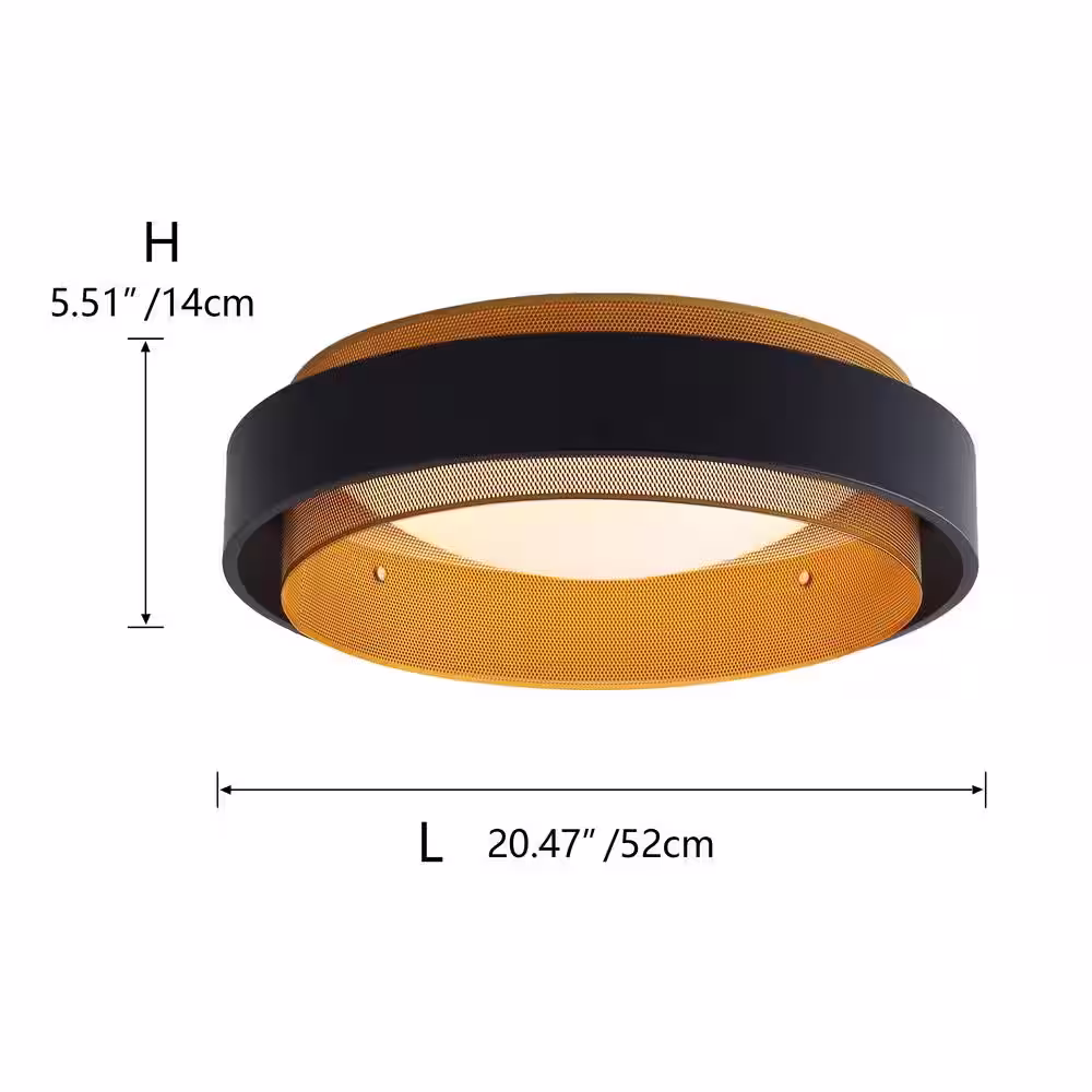 aiwen 20.5 in. 1-Light Modern LED Flush Mount Ceiling Light Fixture