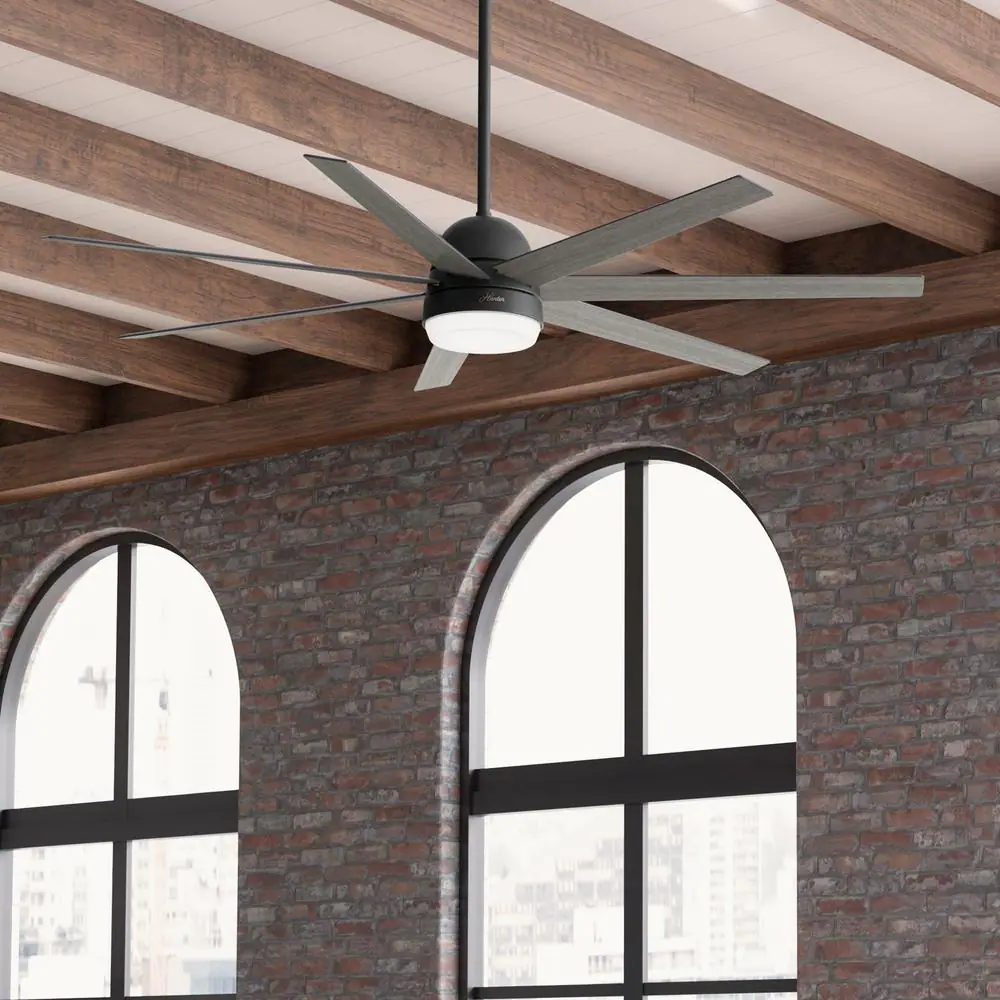 Hunter Phenomenon 70 in. Indoor Matte Black Smart Ceiling Fan with Remote and Light Kit