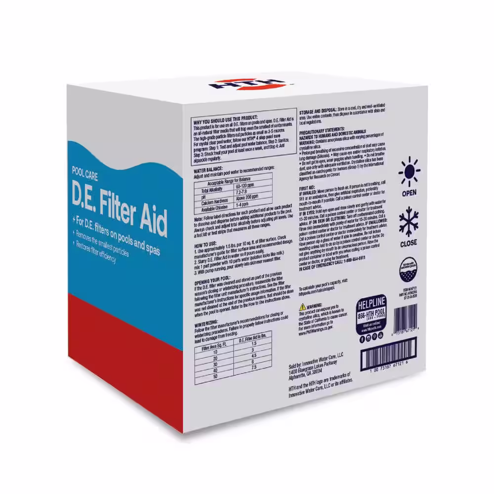 HTH 10 lbs. Pool Care Filter D.E. (Diatomaceous Earth) Filter Aid