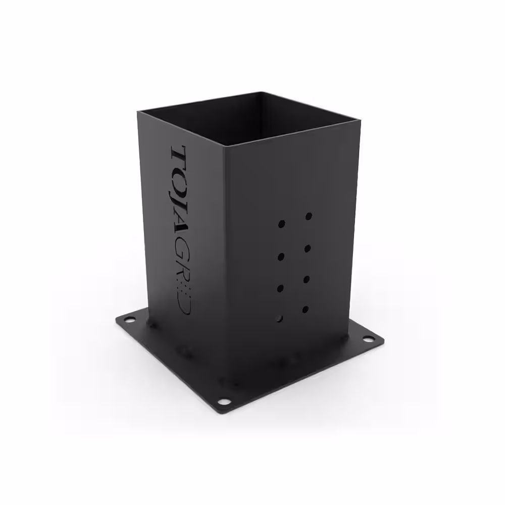 TOJA GRID SOLO Pergola Post Base and Wall Mount Bracket for 6x6 Wood Posts (1-Pack)