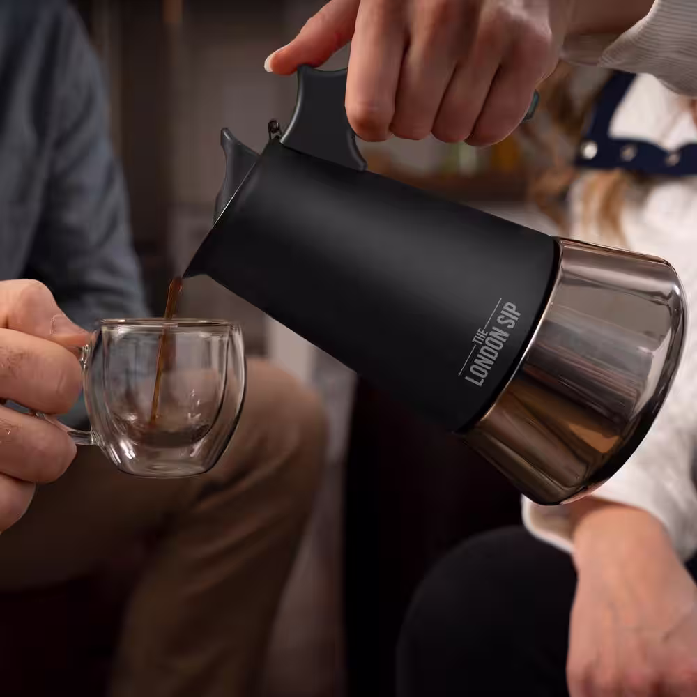 The London Sip London Sip Stovetop Espresso Maker 10-Cup, Matte Black