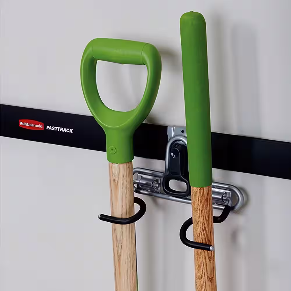 Rubbermaid FastTrack Wall S Hook 2 Handle Tool Storage Organizer Rack (2 Pack)