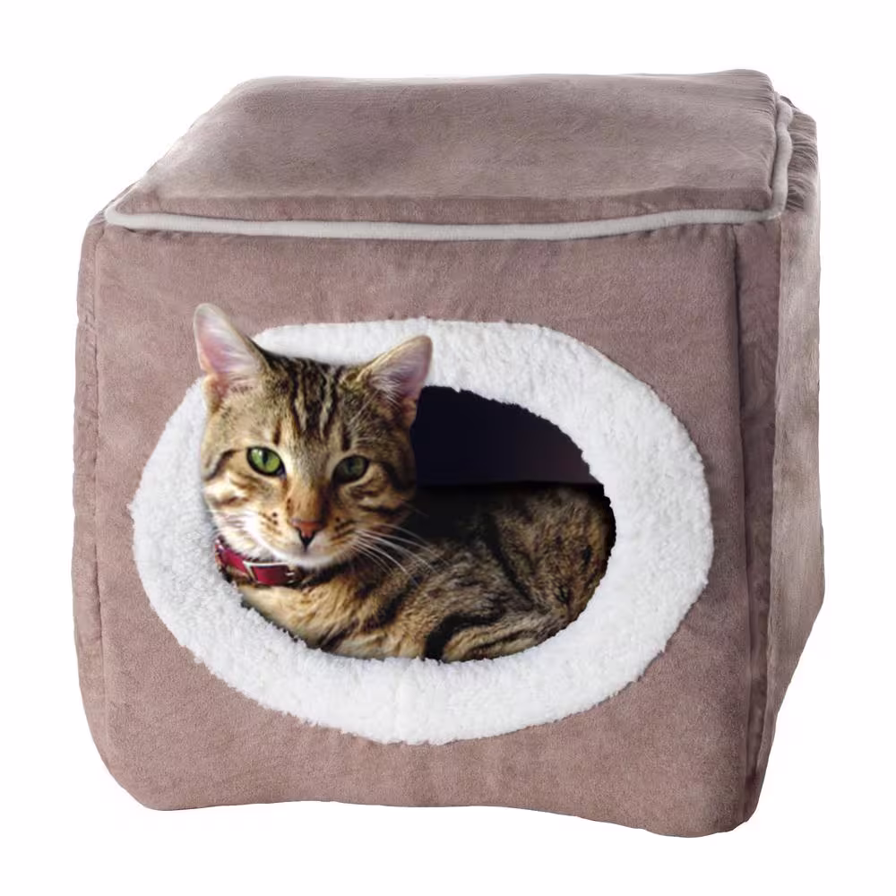 Petmaker Small Light Coffee Cozy Cave Pet Cube