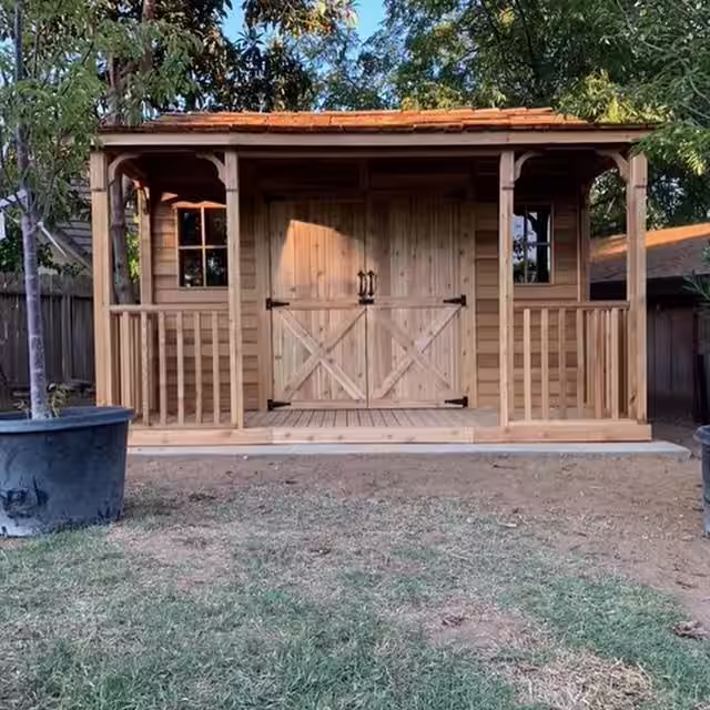 Cedarshed Ranchouse 17 ft. W x 13 ft. D Wood Shed with Porch (192 sq. ft.)