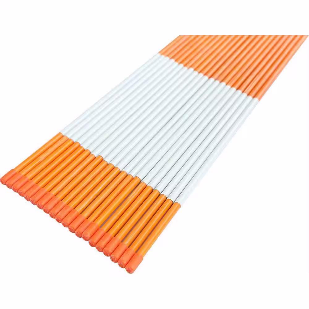 FiberMarker 36 in. Driveway Markers 5/16 in. Dia Driveway Poles for Easy Visibility at Night Reflective, Orange (20-Pack)