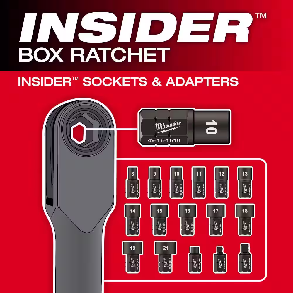 Milwaukee M12 FUEL INSIDER 12V Lithium-Ion Brushless Cordless 1/4 in. - 3/8 in. Extended Reach Box Ratchet (Tool-Only)