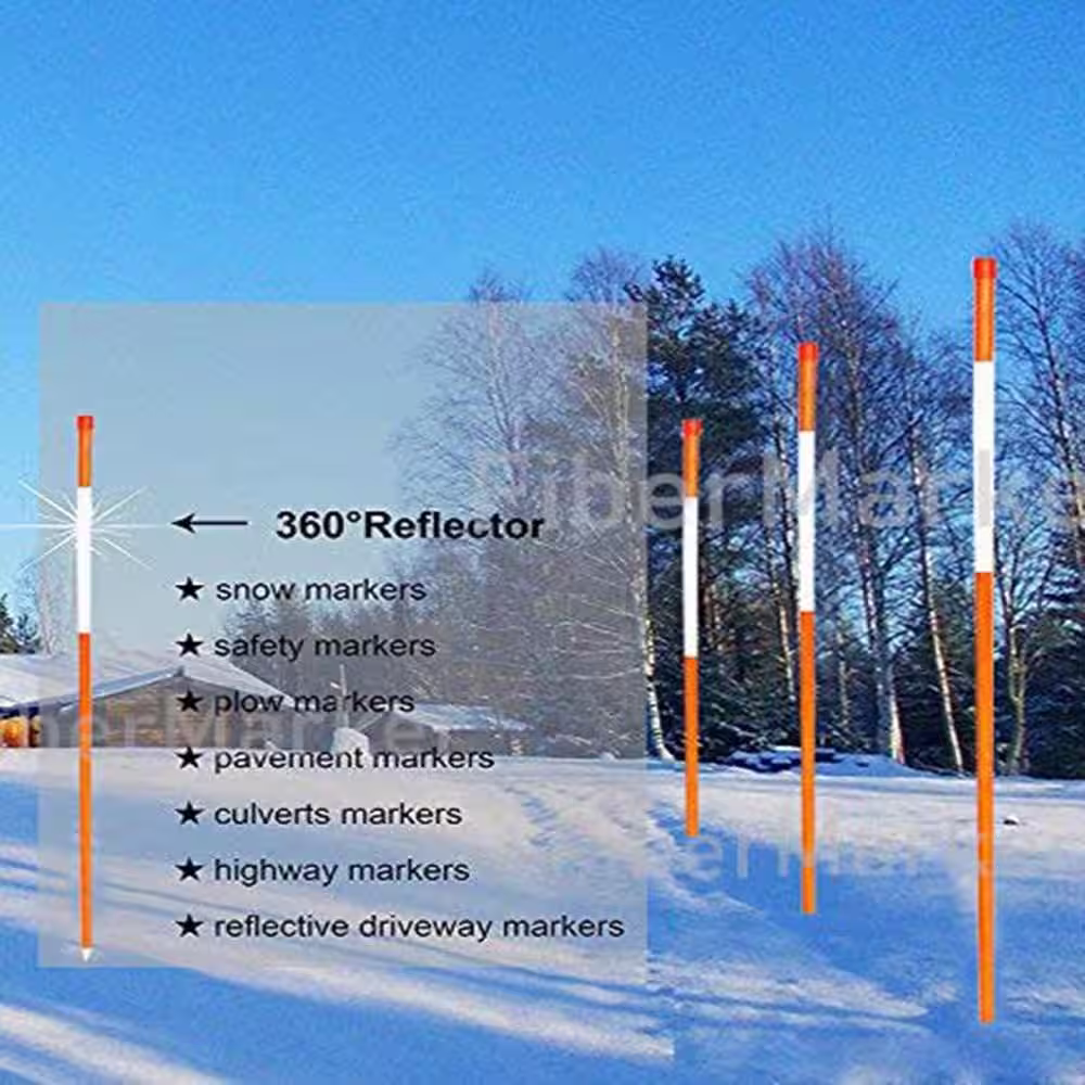 None 36 in. Orange Solid Driveway Reflectors 1/4 in. Dia Snow Stakes Driveway Markers for Roadway ( 20-Packs)