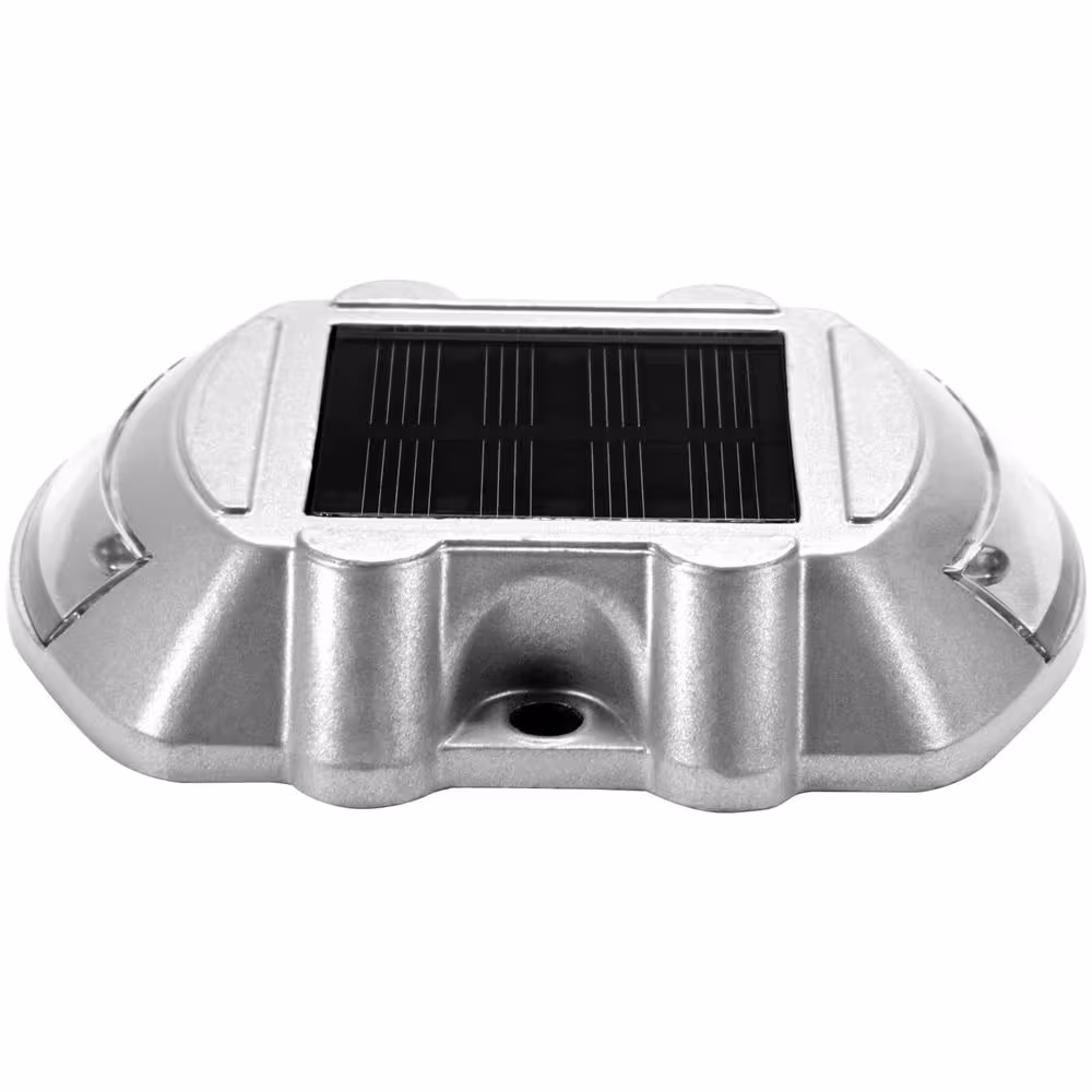 VEVOR Solar Dock Lights Marine 8-Pack Outdoor Waterproof Wireless 6 LEDs Driveway Lights with Screw for Deck Driveway, White