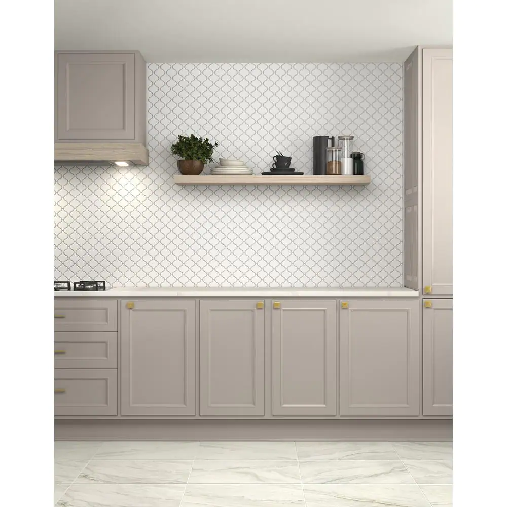 Daltile Restore Bright White 11 in. x 12 in. Glazed Ceramic Arabesque Mosaic Tile (0.74 sq. ft./Piece)