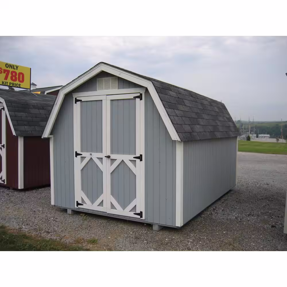LITTLE COTTAGE CO. Classic Gambrel 8 ft. W x 8 ft. D Wood Shed Precut Kit with 4 ft. Sidewalls without Floor (64 sq. ft.)
