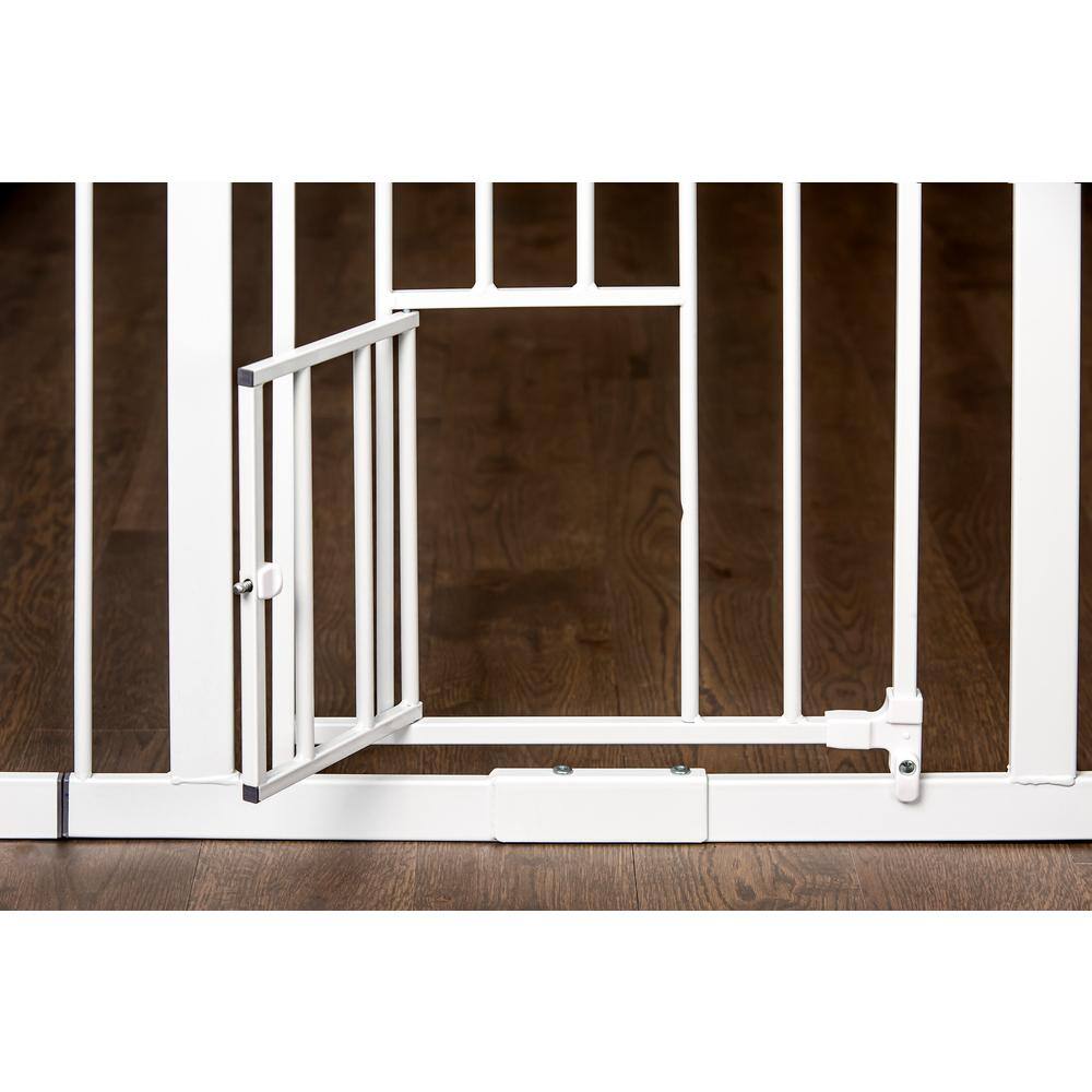 None Carlson Extra Tall Walk-Through Pet Gate with Small Pet Door, White