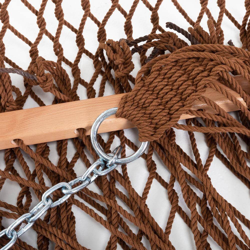 Castaway 13 ft. Polyester Rope 2-Person Hammock with Storage Bag, Antique Brown