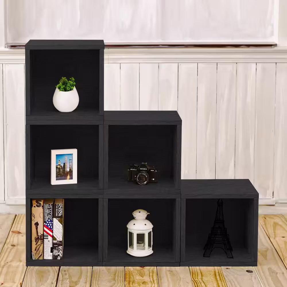 Way Basics 12.8 in. H x 13.4 in. W x 11.2 in. D Black Recycled Materials 1-Cube Organizer