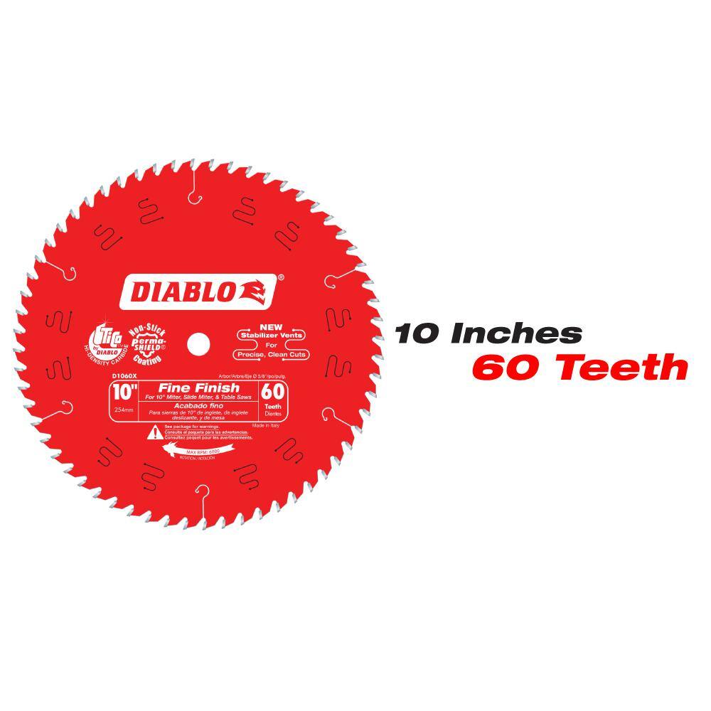 DIABLO 10 in. x 40-Tooth General Purpose and 10 in. x 60-Tooth Fine Circular Saw Blades (2-Blades)