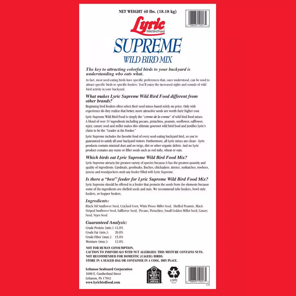 Lyric 40 lb. Supreme Wild Bird Mix
