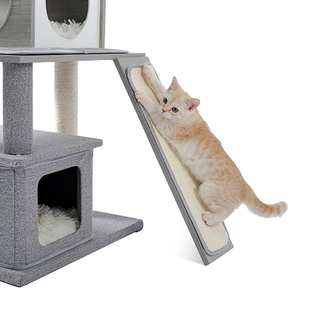 Foobrues Modern Wood Cat Tree Cats Multi Floor Large Play Tower Sisal Scratching Post