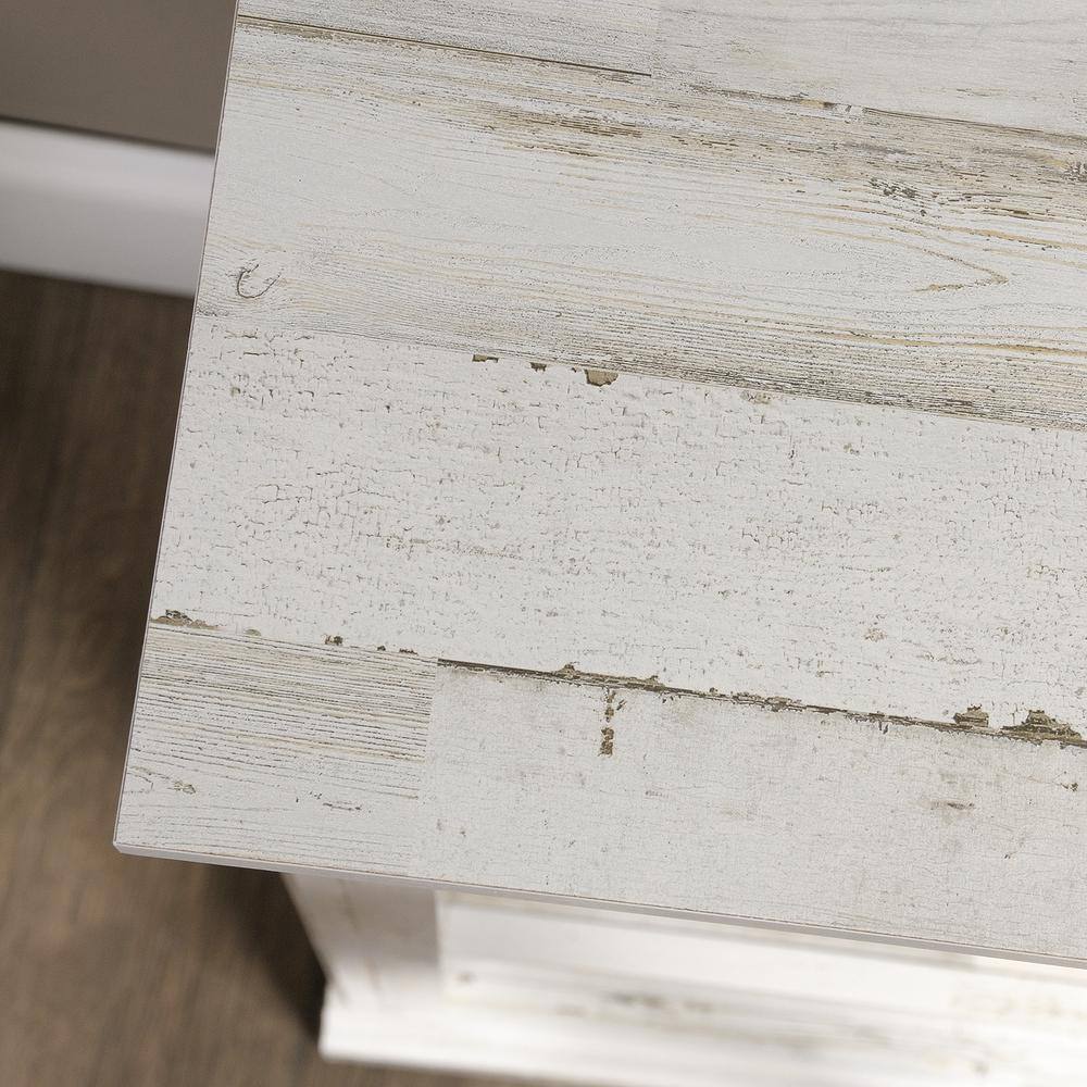 SAUDER 43 in. White Plank Engineered Wood 3-Shelf Bookcase