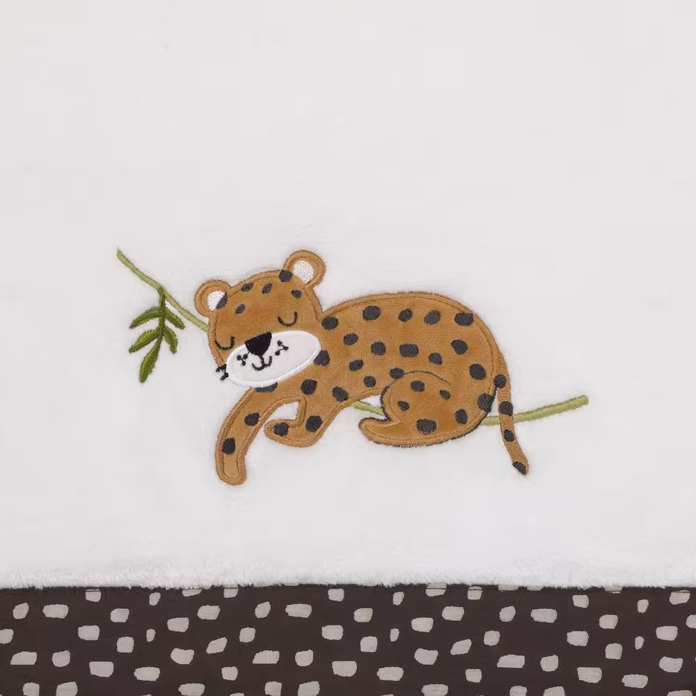 NoJo Jungle Gym Super Soft Baby Polyester Blanket with Cheetah Applique
