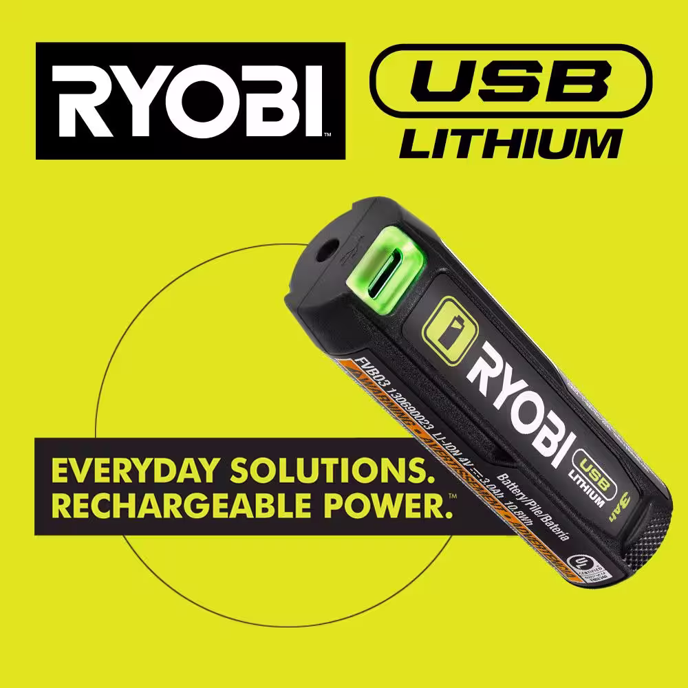 RYOBI USB Lithium 2-Tool Combo Kit with Rotary Tool, Glue Pen, (2) 2.0 Ah USB Lithium Batteries, and (2) Charging Cables