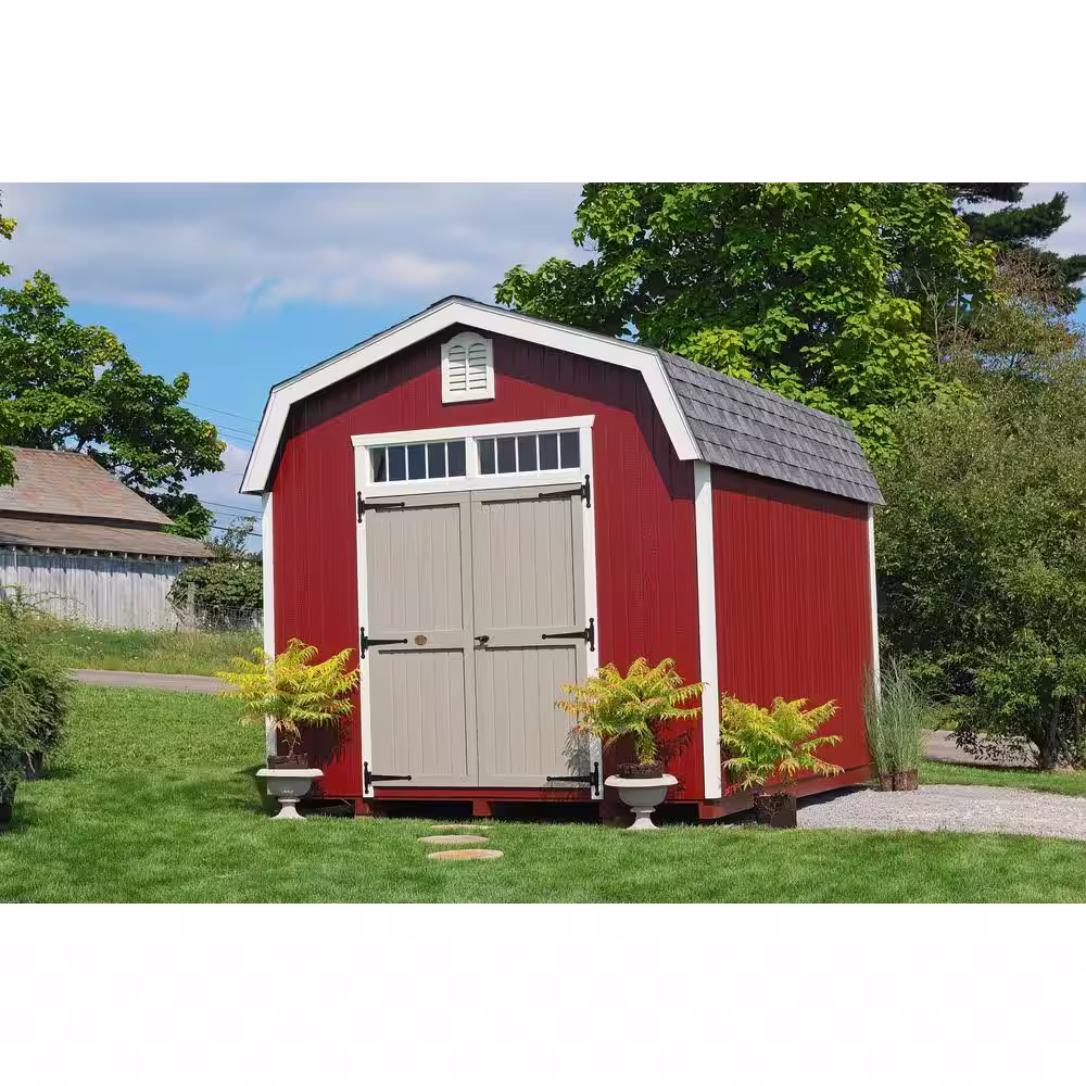 LITTLE COTTAGE CO. Colonial Woodbury 10 ft. x 14 ft. Wood Storage Building DIY Kit with 6 ft. Sidewalls with Floor